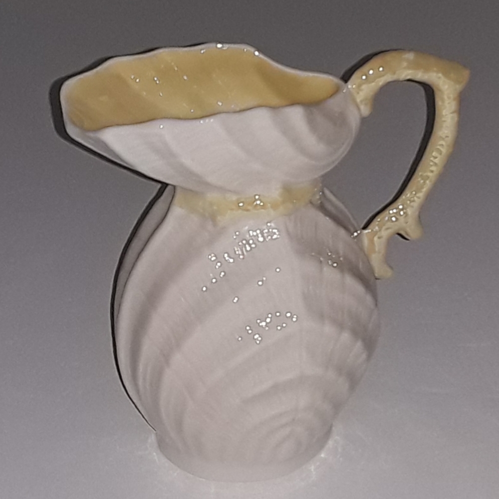 Belleek Double Shell Creamer, Vintage, 6th Mark, 1965-1980, HTF